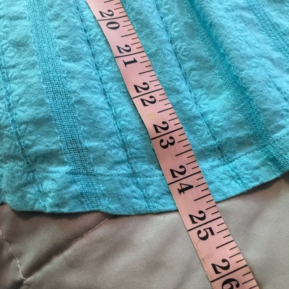 Ruby Rd Petite Teal Cotton Pintuck Split Neck Blo… - image 8